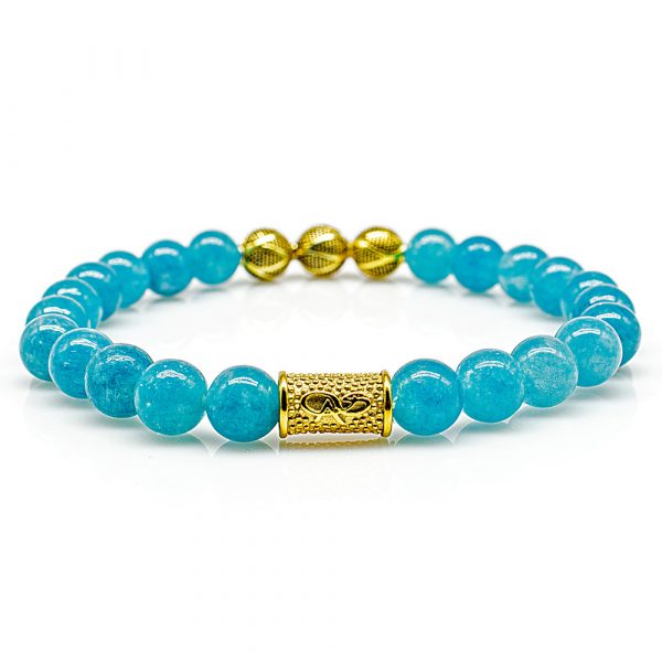 Bead Bracelet Amazonite Beads Excelsior Gold 925 Sterling Silver