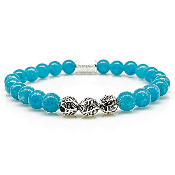 Bead Bracelet Amazonite Beads Excelsior Silver 925 Sterling Silver