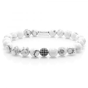 Pearl Bracelet Howlite Pearls Royal Beads 925 Sterling Silver