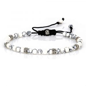 Pearl Bracelet Yoga Bracelet Howlite Beads 925 Sterling Silver
