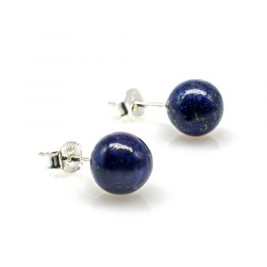 Earring 925 Sterling Silver lapis lazuli beads