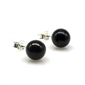 Earring 925 Sterling Silver Black Onyx Beads