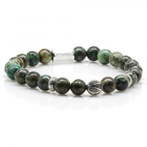 Bead Bracelet African Turquoise Beads 925 Sterling Silver Monaco