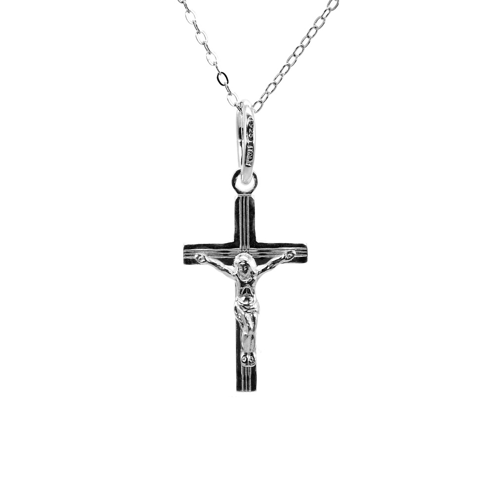 Necklace Anchor Chain with Cross Pendant 925 Sterling Silver