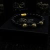 Bead Bracelet Onyx Matt Beads Excelsior Gold 925 Sterling Silver