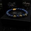 Bead Bracelet Lapis Lazuli Beads Excelsior Gold 925 Sterling Silver