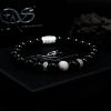 Perlenarmband Onyx Perlen Luna 925 Sterling Silber