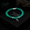 Bead Bracelet Green Turquoise Beads Angels 925 Sterling Silver