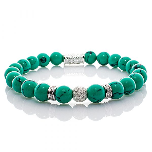 Pearl Bracelet Green Turquoise Pearls Luna 925 Sterling Silver