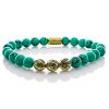 Bead Bracelet Green Turquoise Beads Excelsior Gold 925 Sterling Silver