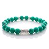 Bead Bracelet Green Turquoise Beads Angels 925 Sterling Silver