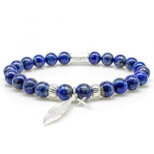 Pearl Bracelet Lapis Lazuli Pearls Angels 925 Sterling Silver