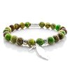 Bead Bracelet Green Sea Sediment Jasper Beads Angels 925 Sterling Silver