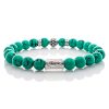 Pearl Bracelet Green Turquoise Pearls Royal Crown 925 Sterling Silver