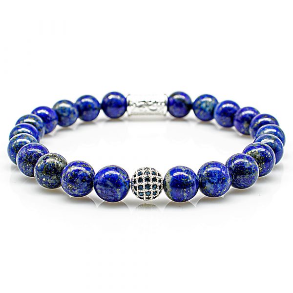 Pearl Bracelet Lapis Lazuli Pearls Royal Beads 925 Sterling Silver