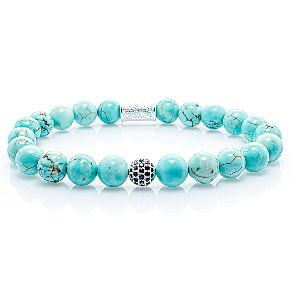 Pearl Bracelet Turquoise Beads Royal Beads 925 Sterling Silver