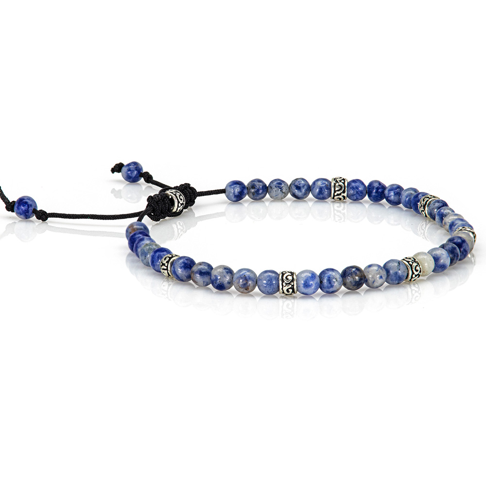 Pearl Bracelet Yoga Bracelet Sodalite Beads 925 Sterling Silver