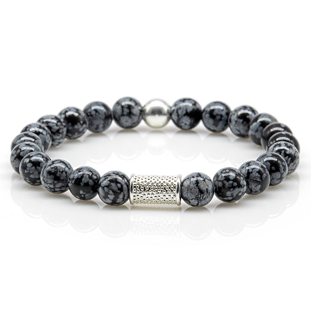 Bead Bracelet Snowflake Obsidian Beads Luna 925 Sterling Silver (Kopie)
