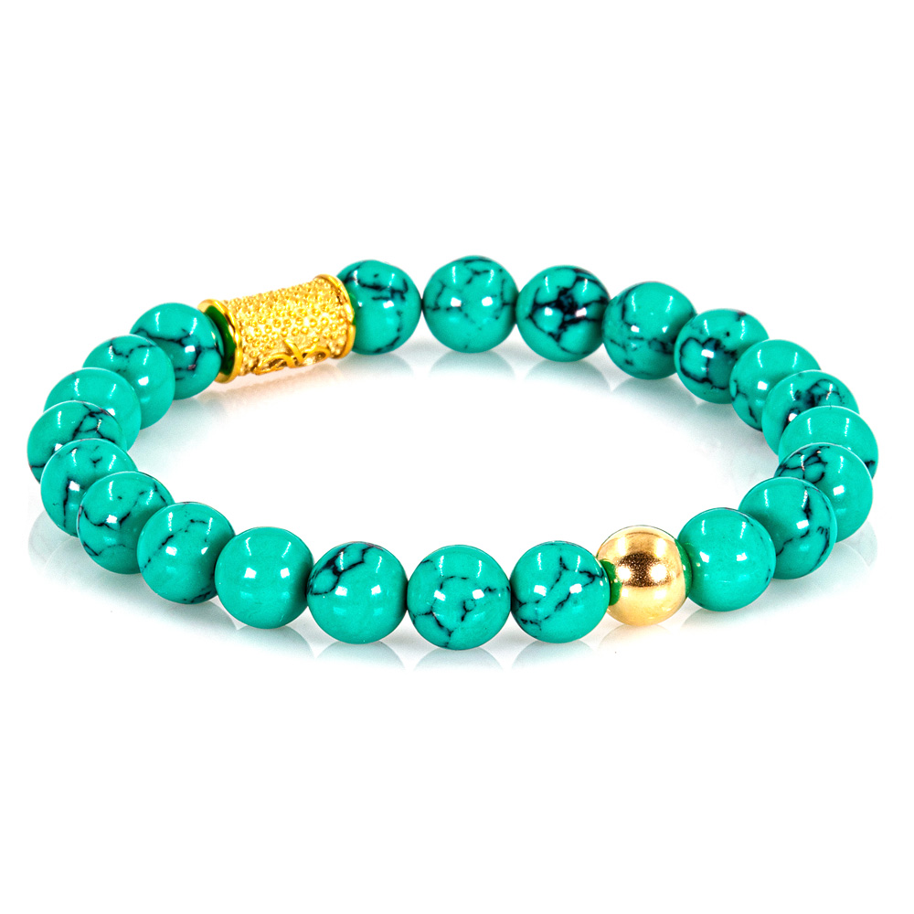 Pearl Bracelet Green Turquoise Pearls Silver / Gold 925 Sterling Silver / 18k Gold Plated