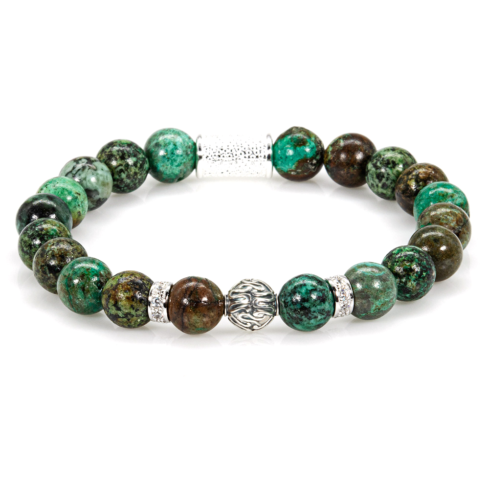 Bead Bracelet African Turquoise Toto 925 Sterling Silver