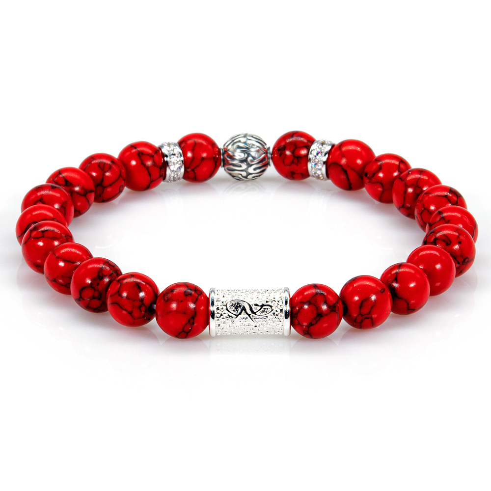 Pearl Bracelet Red Turquoise Toto 925 Sterling Silver