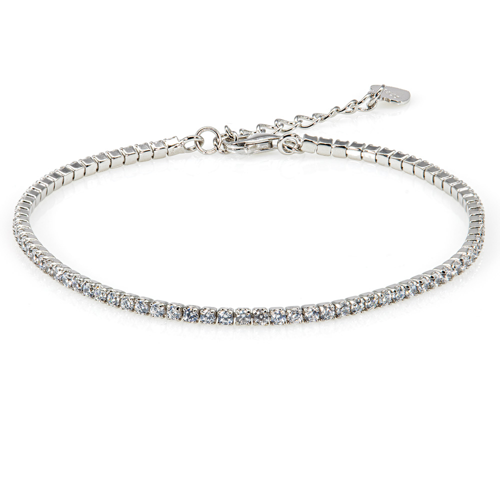 Bracelet Tennis CZ Damen Armband 925 Sterling Silber Rhodium