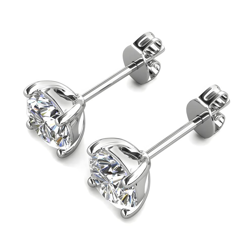 Ohrring 925 Sterling Silber Moissanit Diamant 0,5 Karat 5,0mm