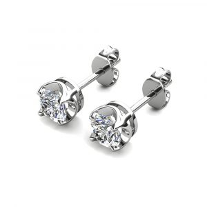 Ohrring 925 Sterling Silber Moissanit Diamant 0,25 Karat 4,0mm